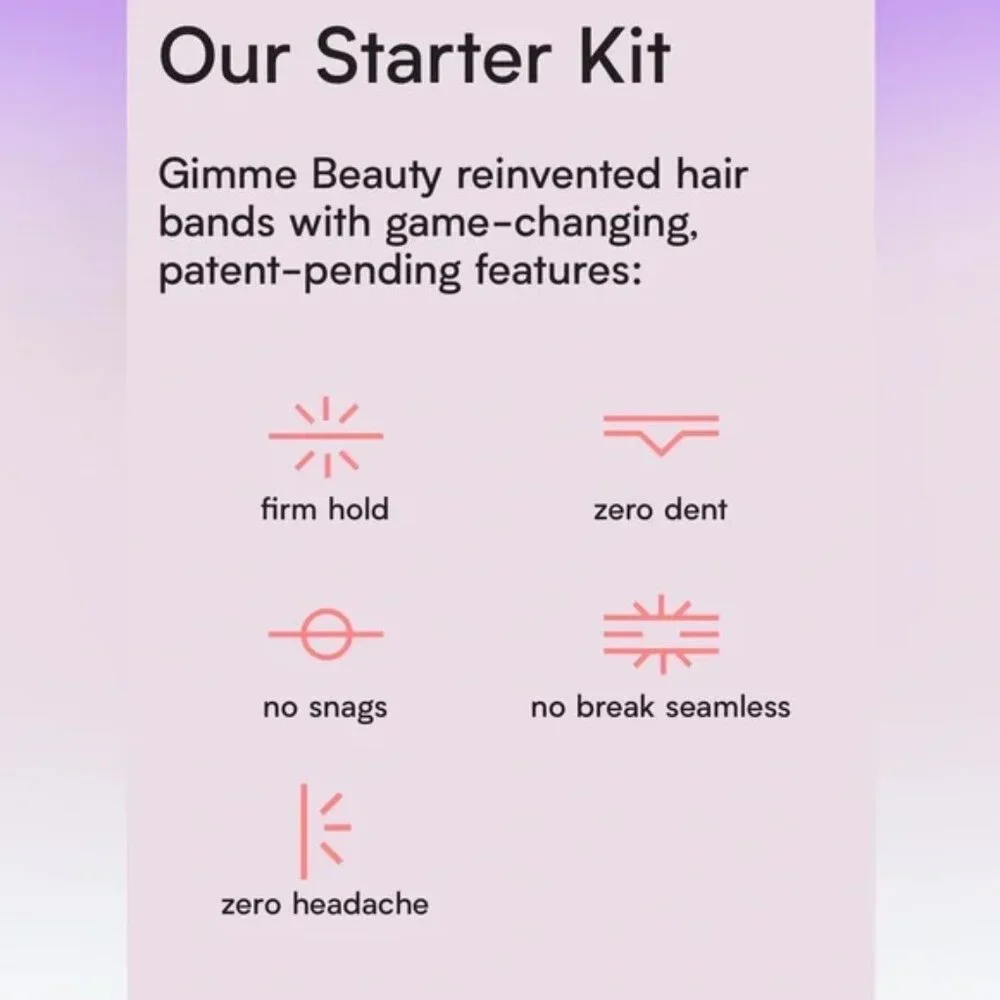 GIMME BEAUTY Hair Bands 9-Piece Starter Kit NEW IN‎ PACKAGE!!!